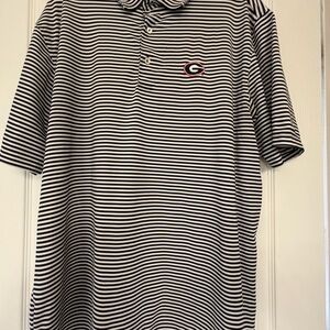 Peter Millar Black and White Striped Polo